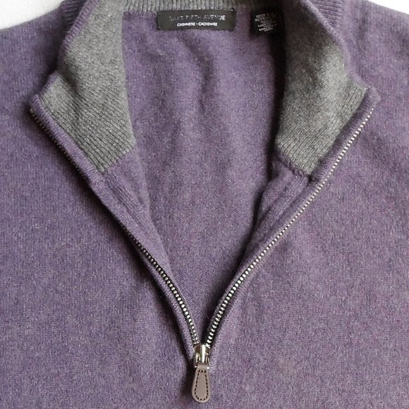 NEW Saks Fifth Avenue COLLECTION 1/4-Zip Mockneck Cashmere Pull-Over Sweater XXL - Picture 16 of 16